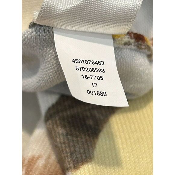 Talbots Shirt Womens Medium Petite White Green Paisley Print 3/4 Sleeve - Picture 3 of 5